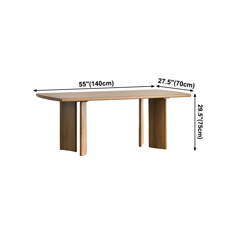 Solid Wood Contemporary Rectangular Table Wood Top Table for Home