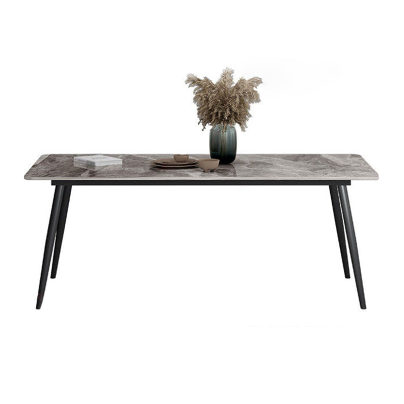 Rectangle Industrial Sintered Stone Table 4 Legs Carbon Steel Base Table for Home