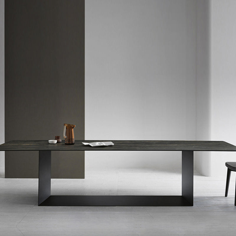Metal Traditional Luxury Rectangle Table Sintered Stone Dining Table for Home