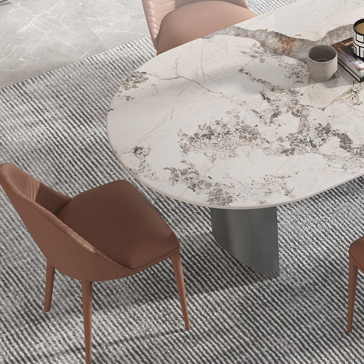 Metalen traditionele luxe ovale tafel Gesinterde stenen tafel voor eetkamer