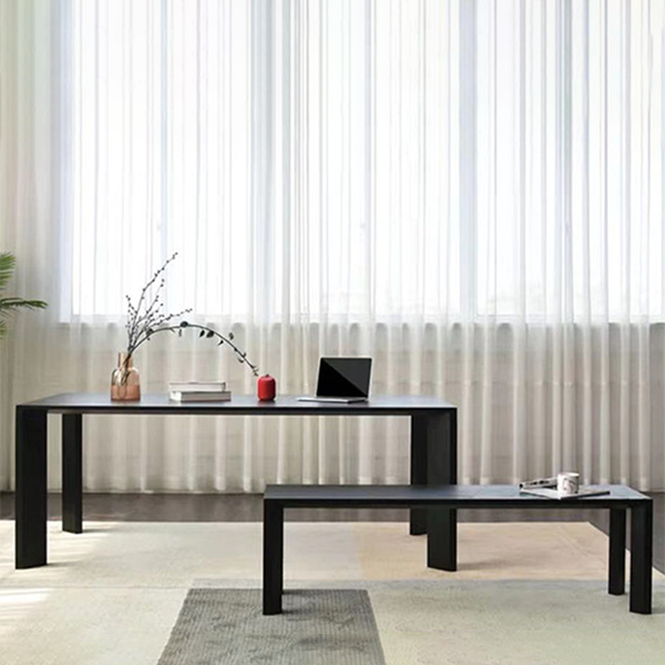 Solid Wood Modern Rectangle Table Wood Top Dining Table with 4 Legs
