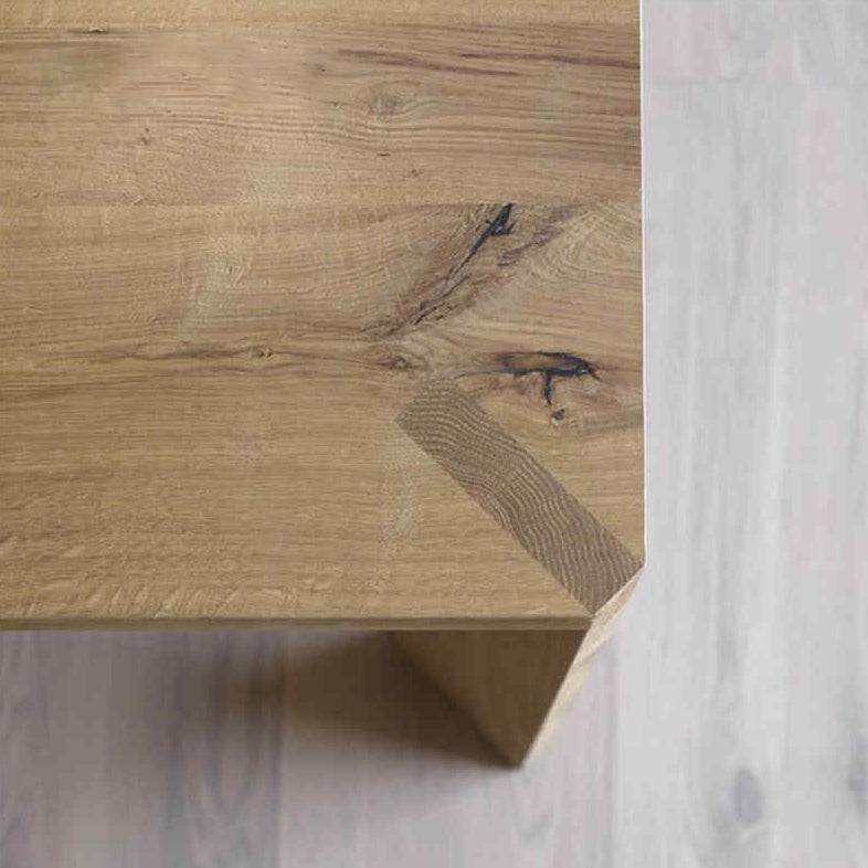 Solid Wood Modern Rectangle Table Wood Top Dining Table with 4 Legs