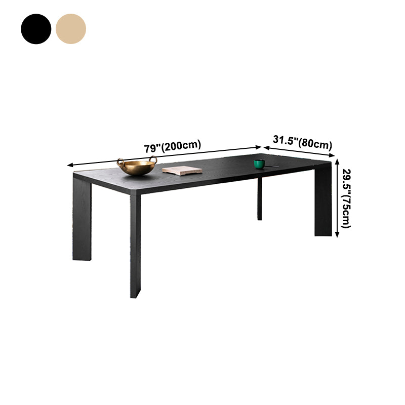Solid Wood Modern Rectangle Table Wood Top Dining Table with 4 Legs