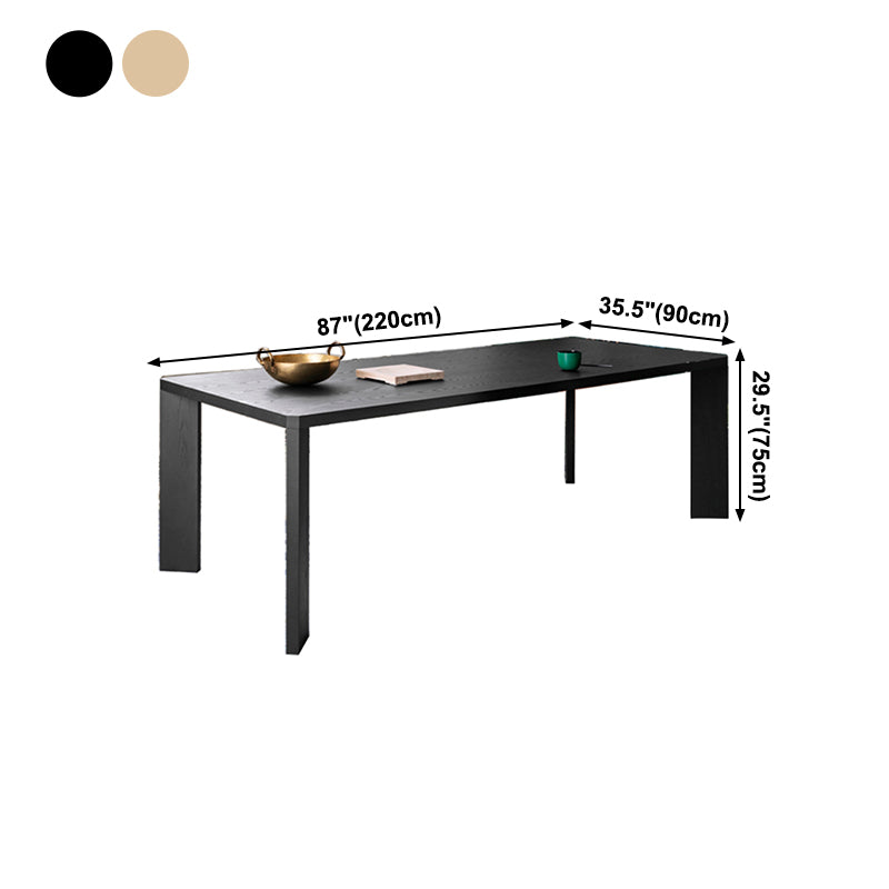 Solid Wood Modern Rectangle Table Wood Top Dining Table with 4 Legs