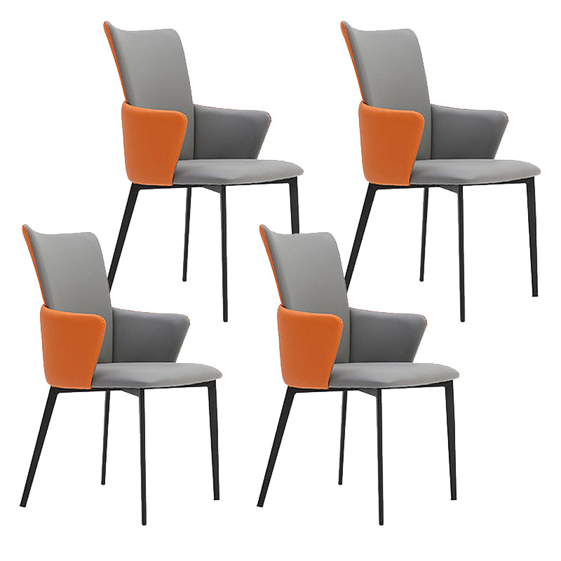 Chaise de salle à manger en métal moderne, chaises de salle à manger en simili cuir pour utilisation au restaurant