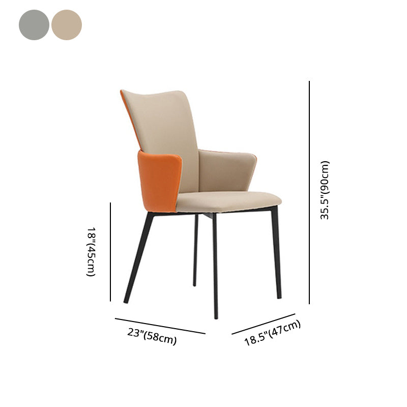 Chaise de salle à manger en métal moderne, chaises de salle à manger en simili cuir pour utilisation au restaurant