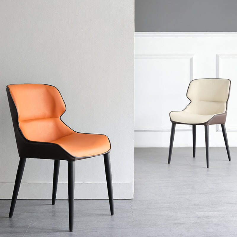 Chaises de salle à manger modernes en cuir PU, fauteuils de salle à manger en métal pour usage domestique