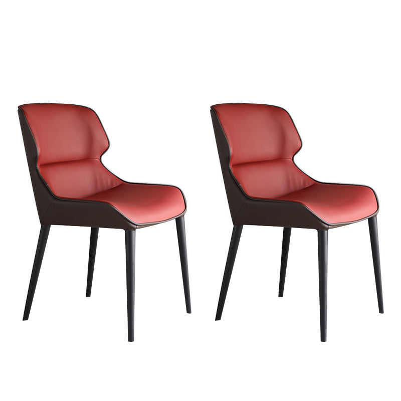 Chaises de salle à manger modernes en cuir PU, fauteuils de salle à manger en métal pour usage domestique
