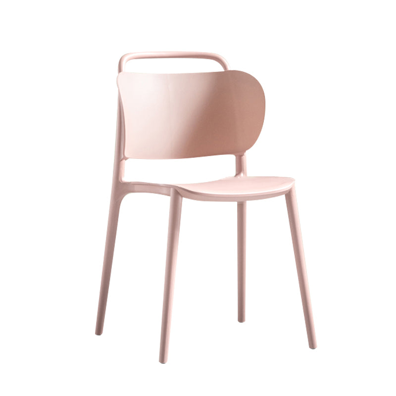 Silla de comedor de plástico de estilo contemporáneo, silla lateral sin brazos para cocina