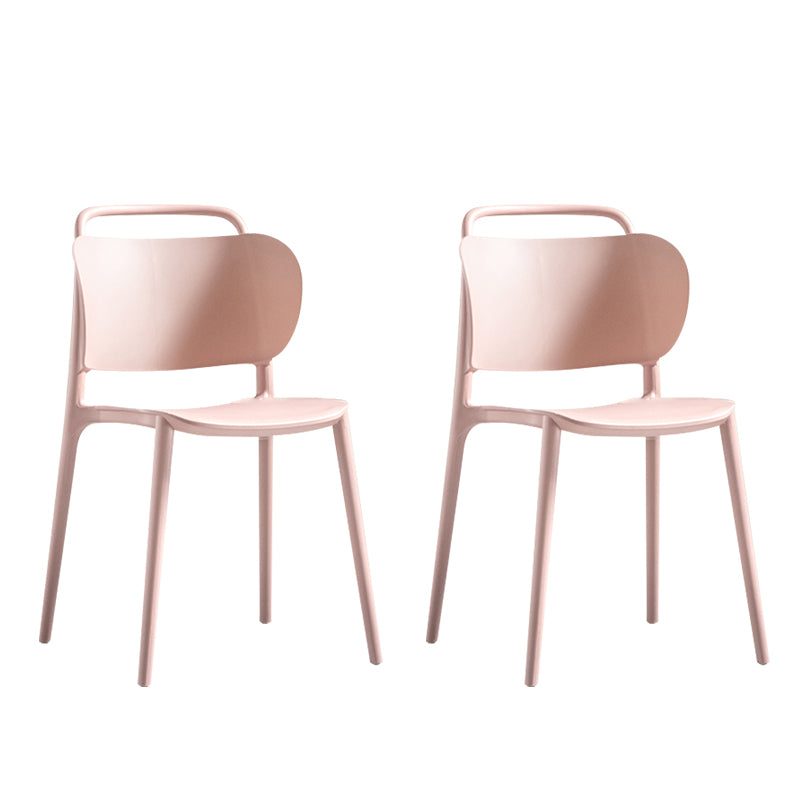 Silla de comedor de plástico de estilo contemporáneo, silla lateral sin brazos para cocina