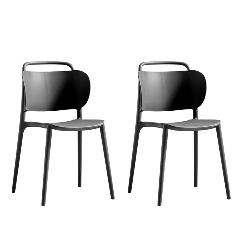 Silla de comedor de plástico de estilo contemporáneo, silla lateral sin brazos para cocina