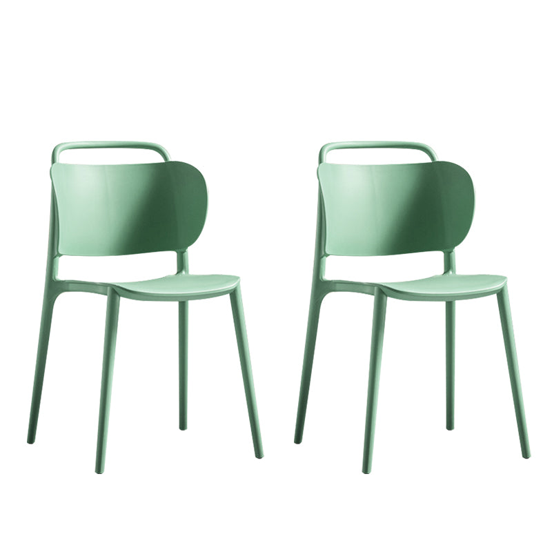 Silla de comedor de plástico de estilo contemporáneo, silla lateral sin brazos para cocina