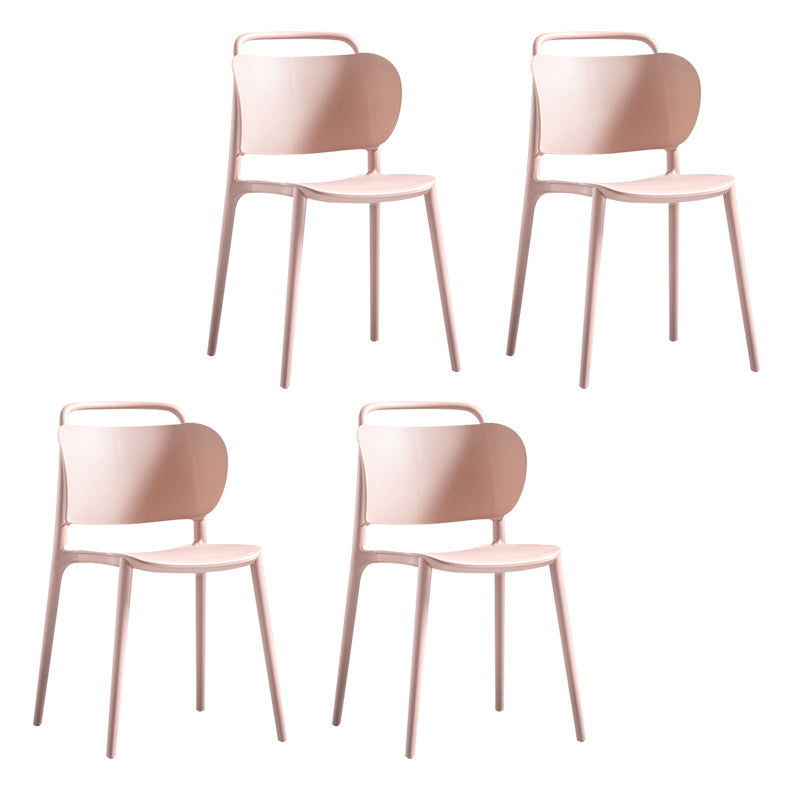 Silla de comedor de plástico de estilo contemporáneo, silla lateral sin brazos para cocina