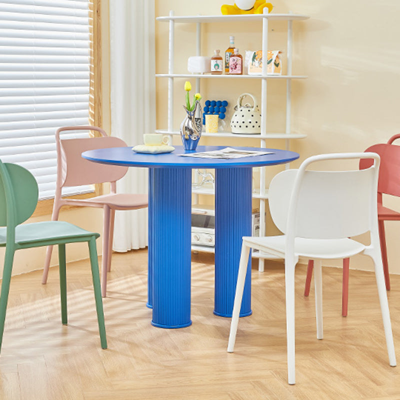 Silla de comedor de plástico de estilo contemporáneo, silla lateral sin brazos para cocina