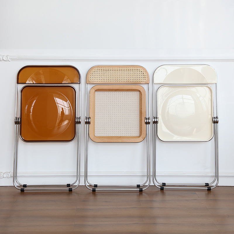 Silla de comedor plegable moderna, sillas de comedor de metal sin brazos para uso en restaurantes