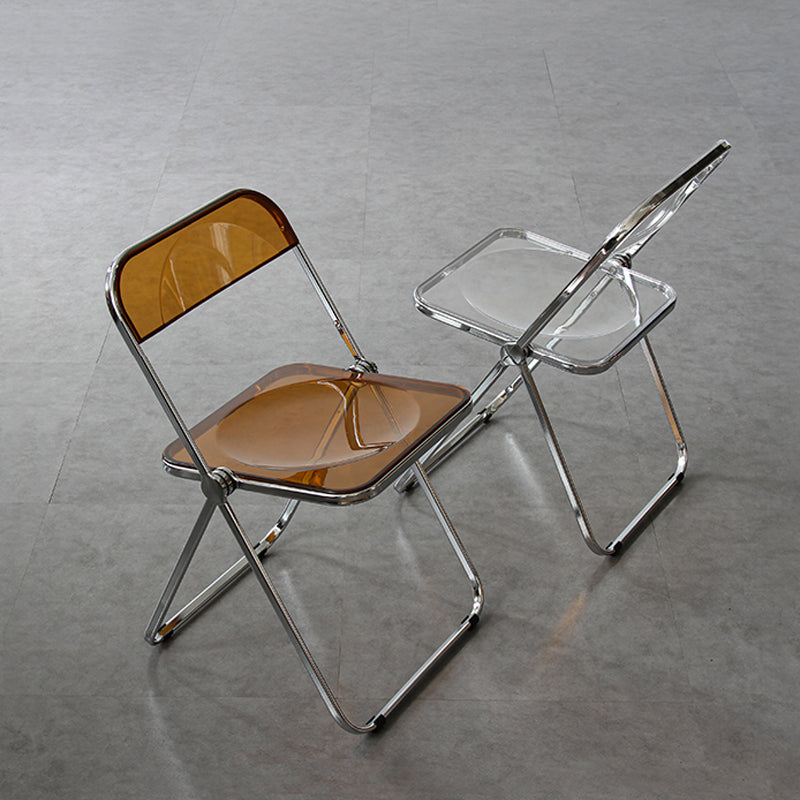 Silla de comedor plegable moderna, sillas de comedor de metal sin brazos para uso en restaurantes