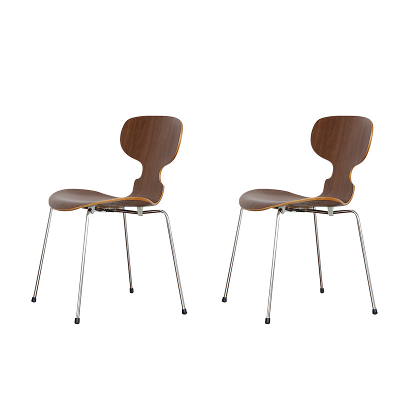 Silla de comedor de metal moderno, silla lateral de comedor de madera para uso en restaurantes