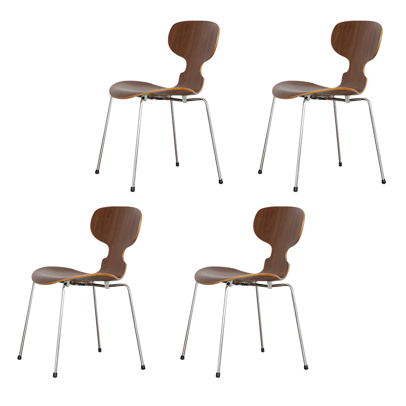 Silla de comedor de metal moderno, silla lateral de comedor de madera para uso en restaurantes