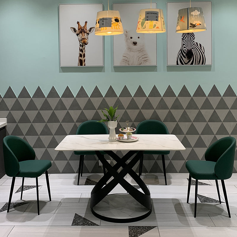 Silla de comedor de estilo moderno, silla auxiliar de cocina sin brazos con patas de metal