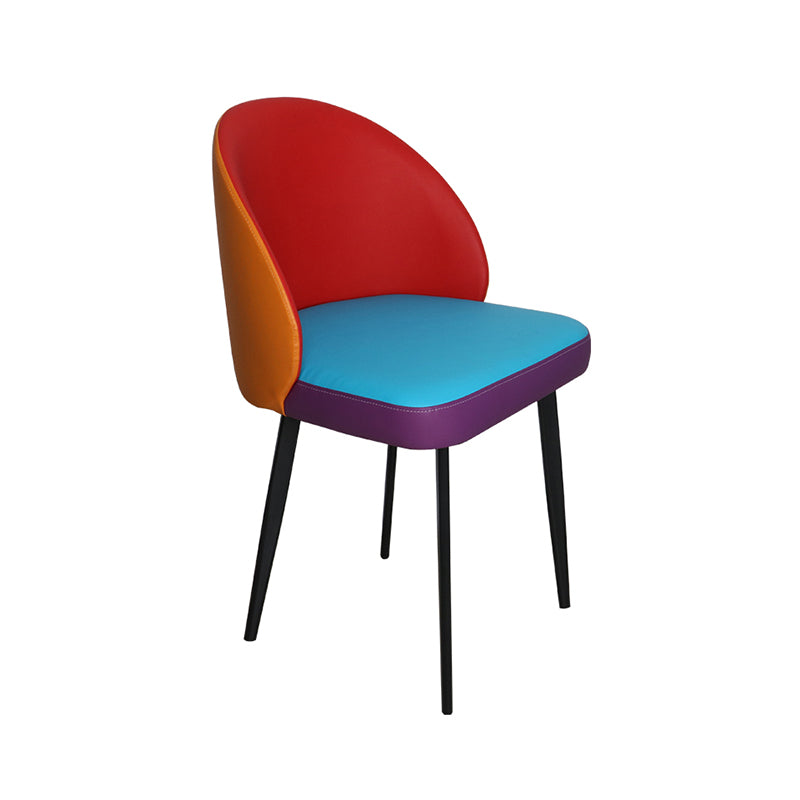 Silla de comedor de estilo moderno, silla auxiliar de cocina sin brazos con patas de metal