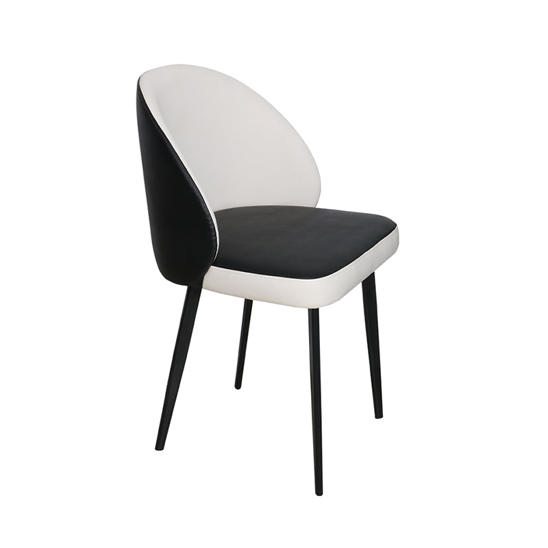 Silla de comedor de estilo moderno, silla auxiliar de cocina sin brazos con patas de metal