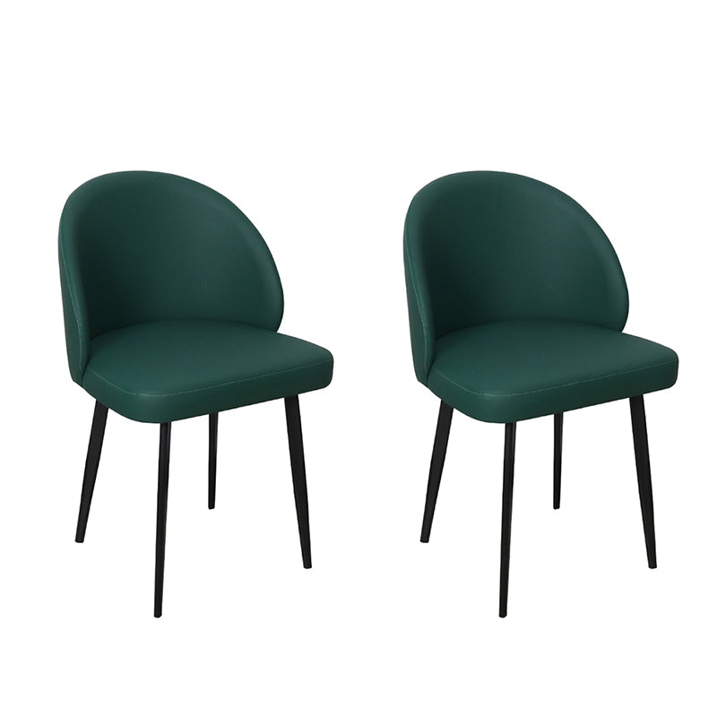 Silla de comedor de estilo moderno, silla auxiliar de cocina sin brazos con patas de metal