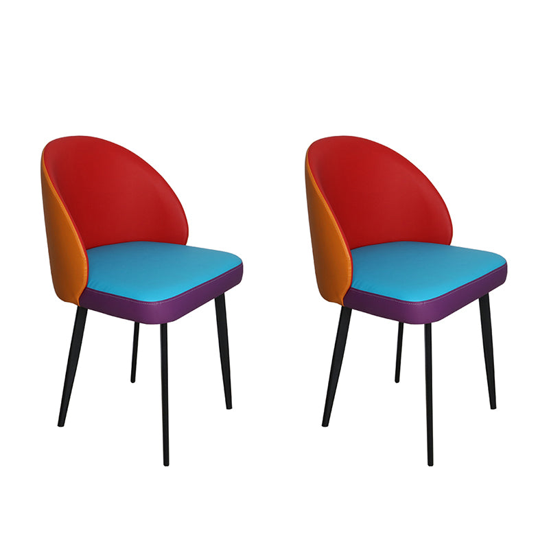 Silla de comedor de estilo moderno, silla auxiliar de cocina sin brazos con patas de metal