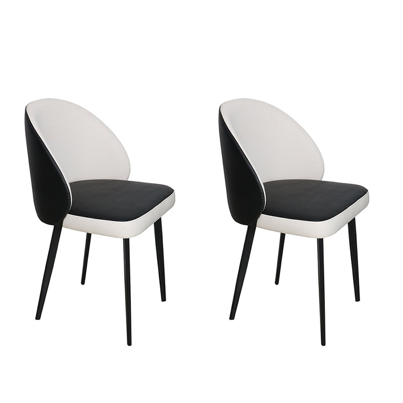 Silla de comedor de estilo moderno, silla auxiliar de cocina sin brazos con patas de metal
