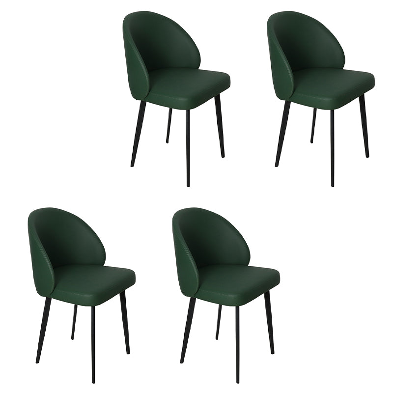 Silla de comedor de estilo moderno, silla auxiliar de cocina sin brazos con patas de metal