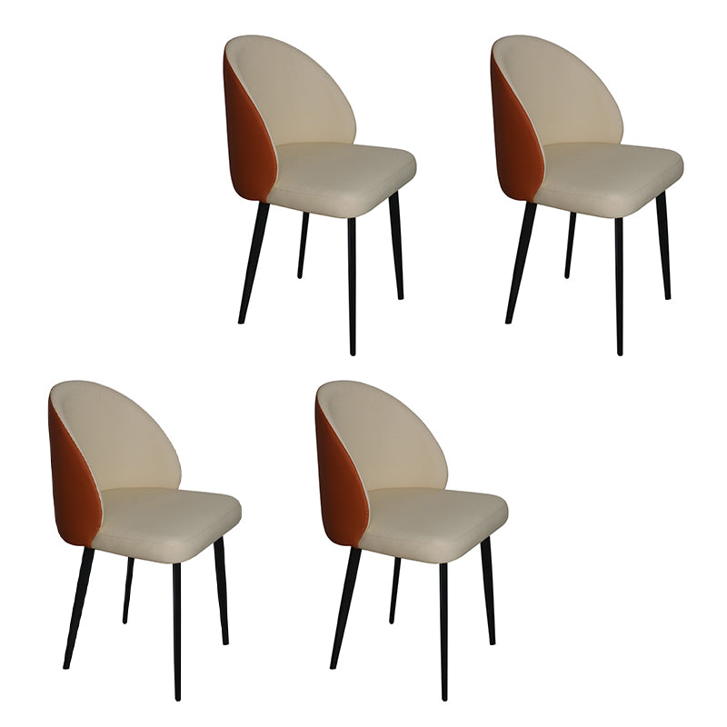 Silla de comedor de estilo moderno, silla auxiliar de cocina sin brazos con patas de metal