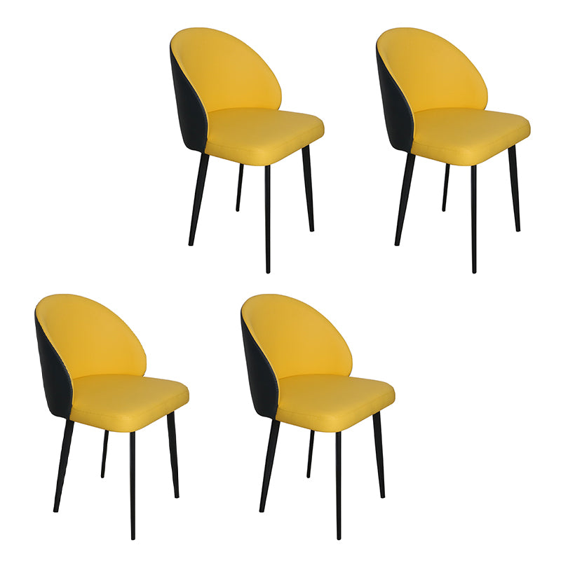Silla de comedor de estilo moderno, silla auxiliar de cocina sin brazos con patas de metal