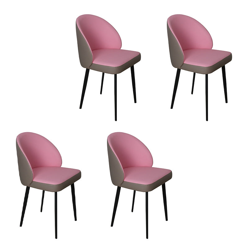 Silla de comedor de estilo moderno, silla auxiliar de cocina sin brazos con patas de metal