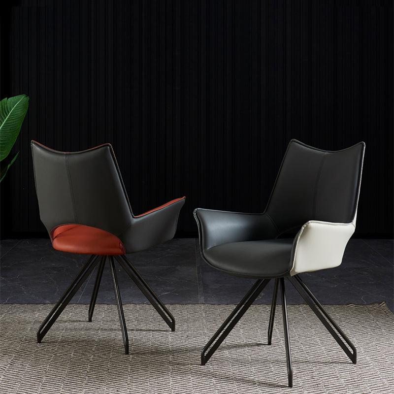 Silla de comedor de metal moderno sillón lateral giratorio para uso en restaurantes