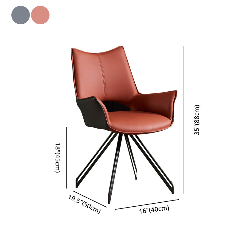 Silla de comedor de metal moderno sillón lateral giratorio para uso en restaurantes