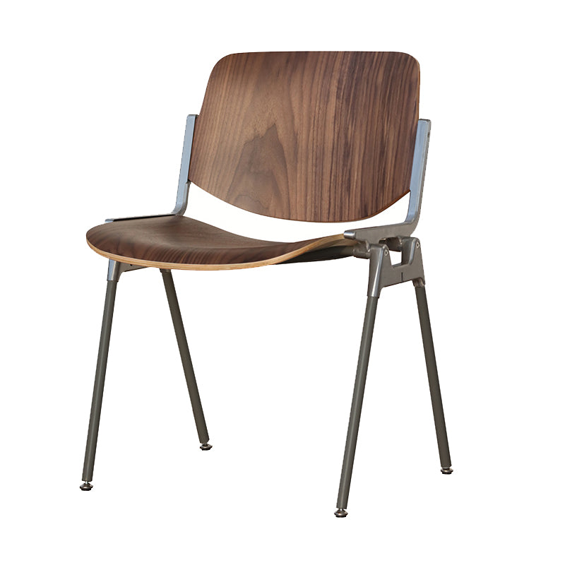 Modern Style Dining Chair Armless Side Open Back Chairs with Metal Legs for Kitchen