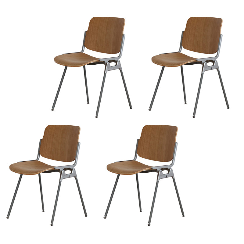 Silla de comedor de estilo moderno, sillas laterales sin brazos con respaldo abierto y patas de metal para cocina