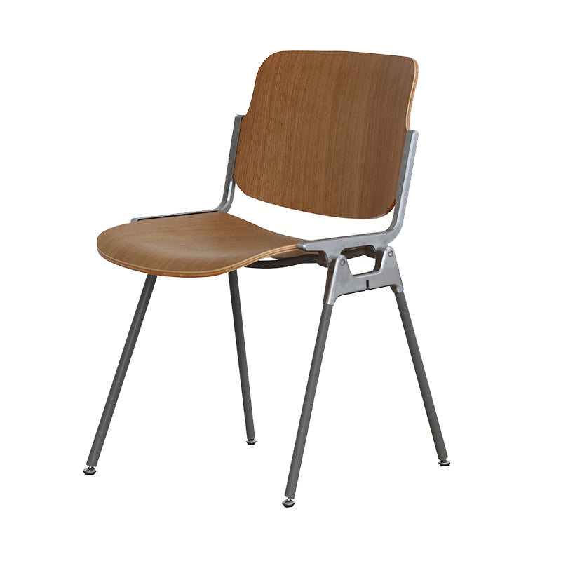 Silla de comedor de estilo moderno, sillas laterales sin brazos con respaldo abierto y patas de metal para cocina