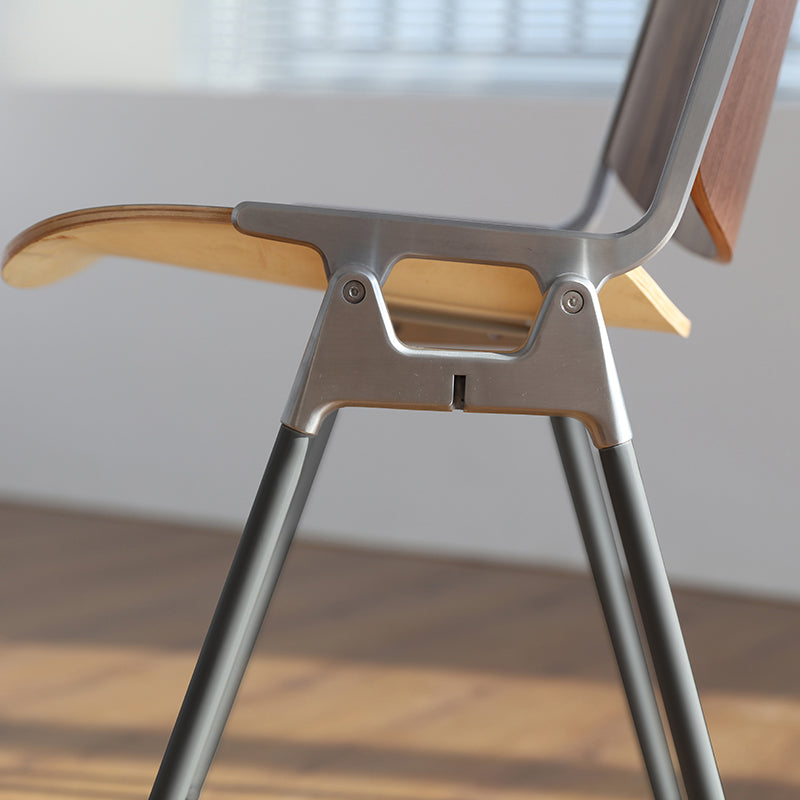 Silla de comedor de estilo moderno, sillas laterales sin brazos con respaldo abierto y patas de metal para cocina