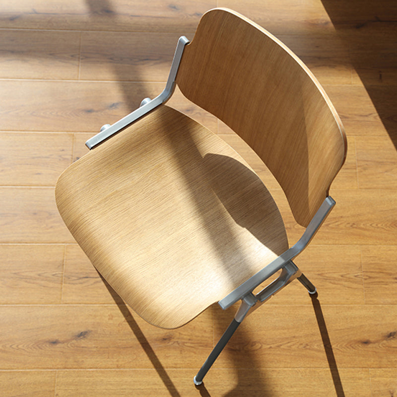 Silla de comedor de estilo moderno, sillas laterales sin brazos con respaldo abierto y patas de metal para cocina