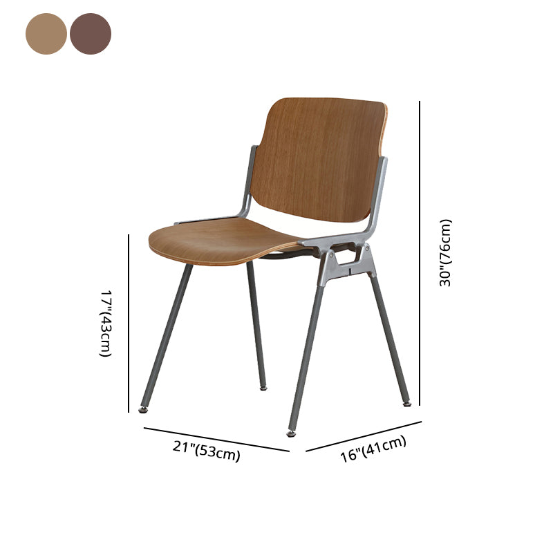 Silla de comedor de estilo moderno, sillas laterales sin brazos con respaldo abierto y patas de metal para cocina