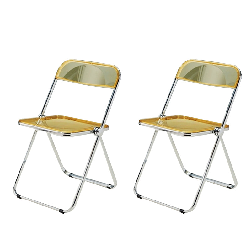 Contemporary Style Dining Chairs Armless Side Open Back Chairs with Metal Legs for Kitchen
