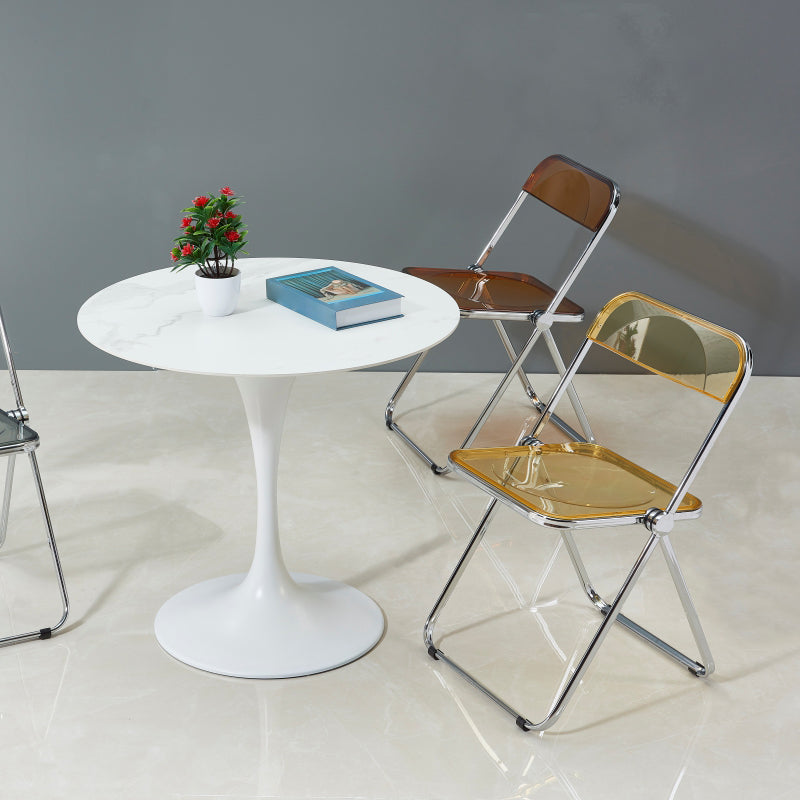 Sillas de comedor de estilo moderno, sillas laterales sin brazos con respaldo abierto y patas de metal para cocina
