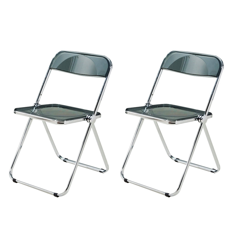 Contemporary Style Dining Chairs Armless Side Open Back Chairs with Metal Legs for Kitchen