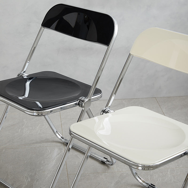 Sillas de comedor de estilo moderno, sillas laterales sin brazos con respaldo abierto y patas de metal para cocina