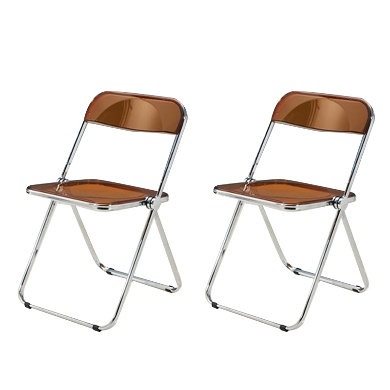 Contemporary Style Dining Chairs Armless Side Open Back Chairs with Metal Legs for Kitchen