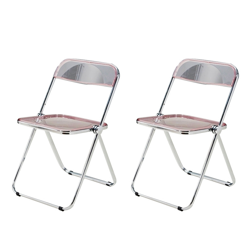 Contemporary Style Dining Chairs Armless Side Open Back Chairs with Metal Legs for Kitchen
