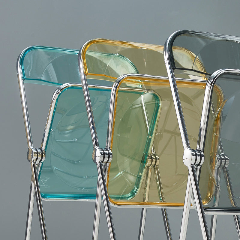 Sillas de comedor de estilo moderno, sillas laterales sin brazos con respaldo abierto y patas de metal para cocina