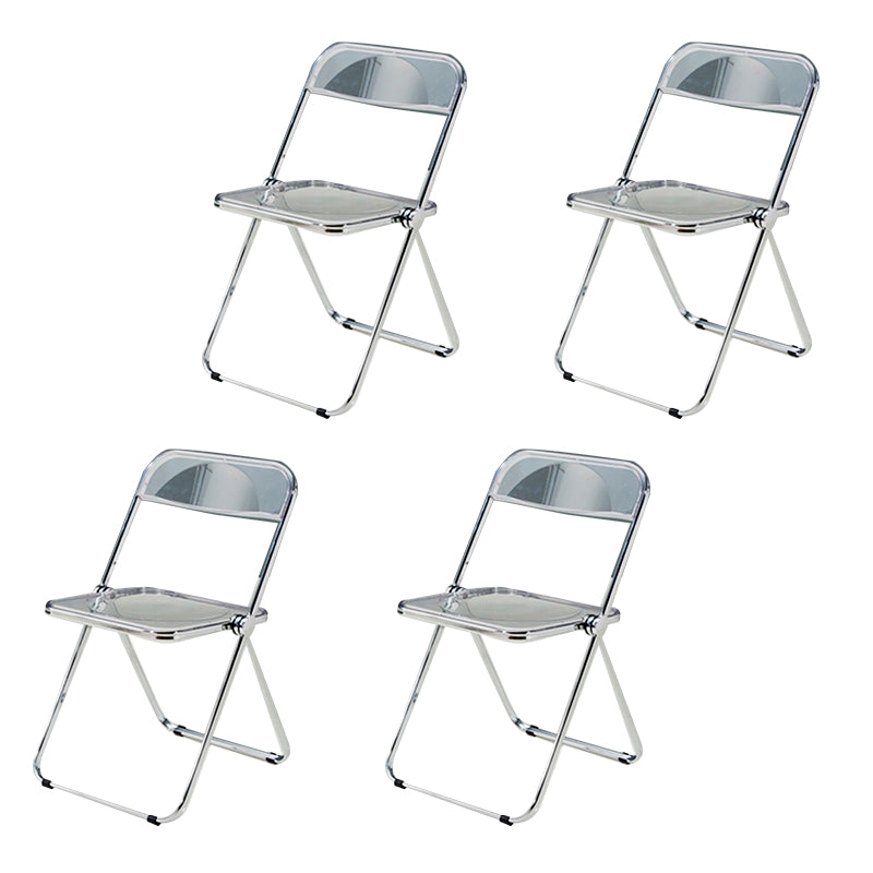 Sillas de comedor de estilo moderno, sillas laterales sin brazos con respaldo abierto y patas de metal para cocina