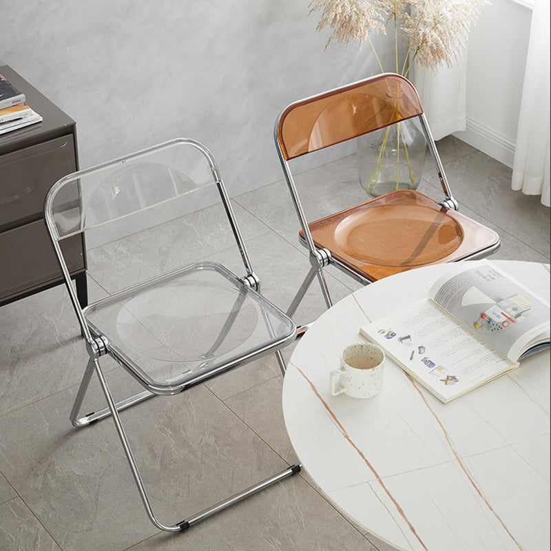 Sillas de comedor de estilo moderno, sillas laterales sin brazos con respaldo abierto y patas de metal para cocina