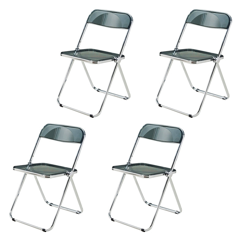 Sillas de comedor de estilo moderno, sillas laterales sin brazos con respaldo abierto y patas de metal para cocina